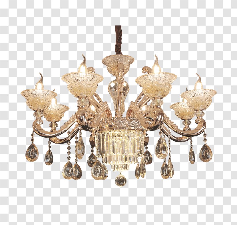Chandelier Bedroom Living Room Lamp - Brass - Europe And The United States High Chandeliers Transparent PNG