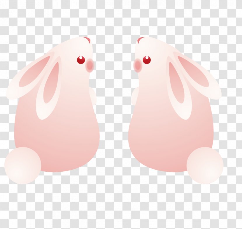 Nose Animal - Pink - Flat Cute Little Rabbit Transparent PNG