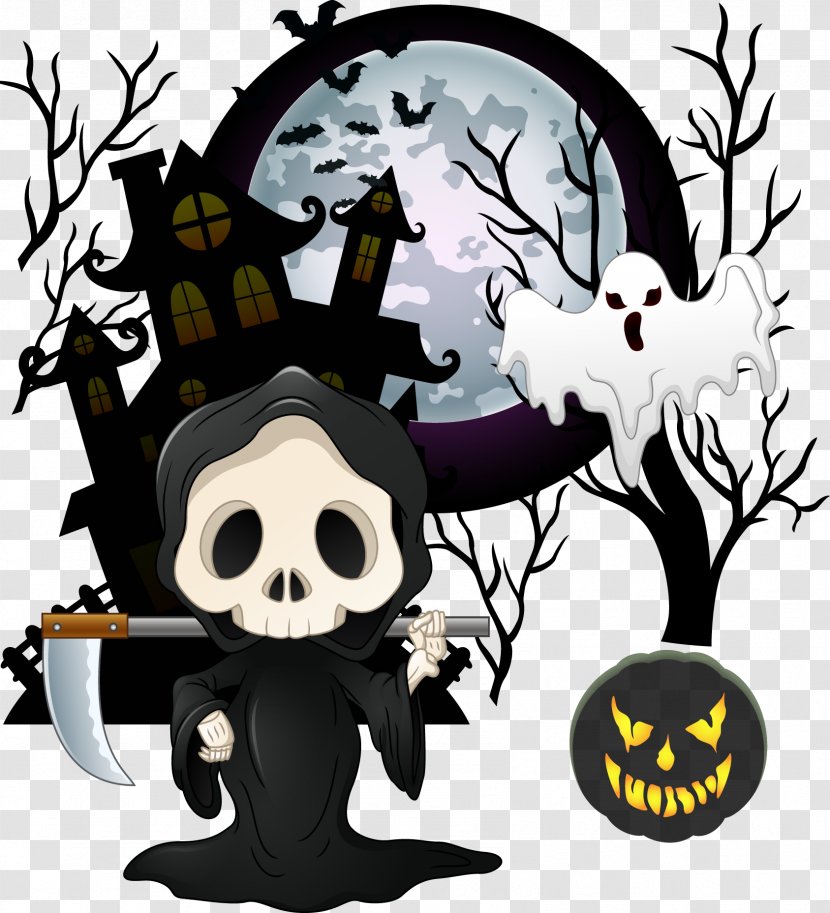 Halloween Cartoon Skeleton Ghost - Festival - Skull Transparent PNG