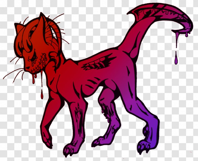 Demon Cat Drawing Devil - Tail - Stitches Transparent PNG