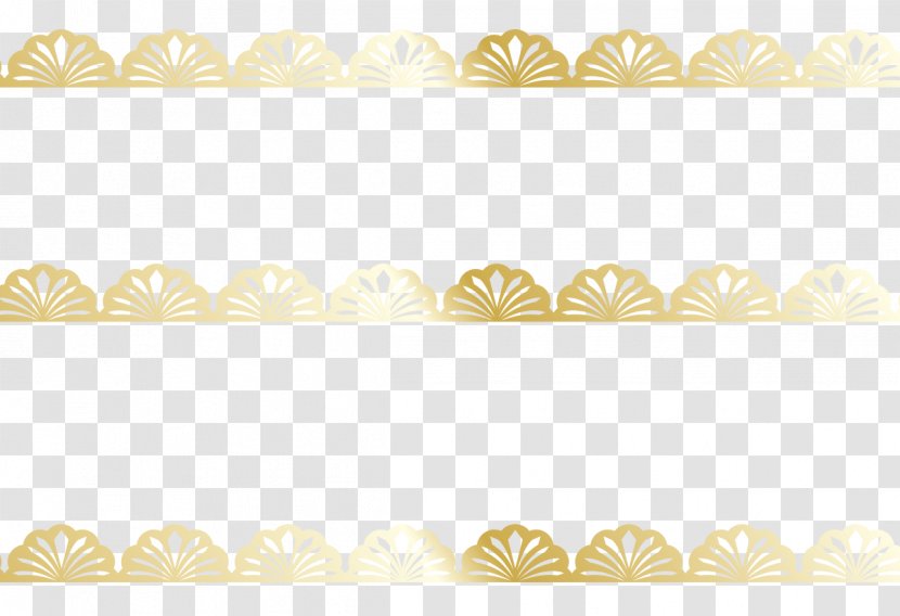 Yellow Area Pattern - Border - Vector Golden Luxury Small Fan Transparent PNG