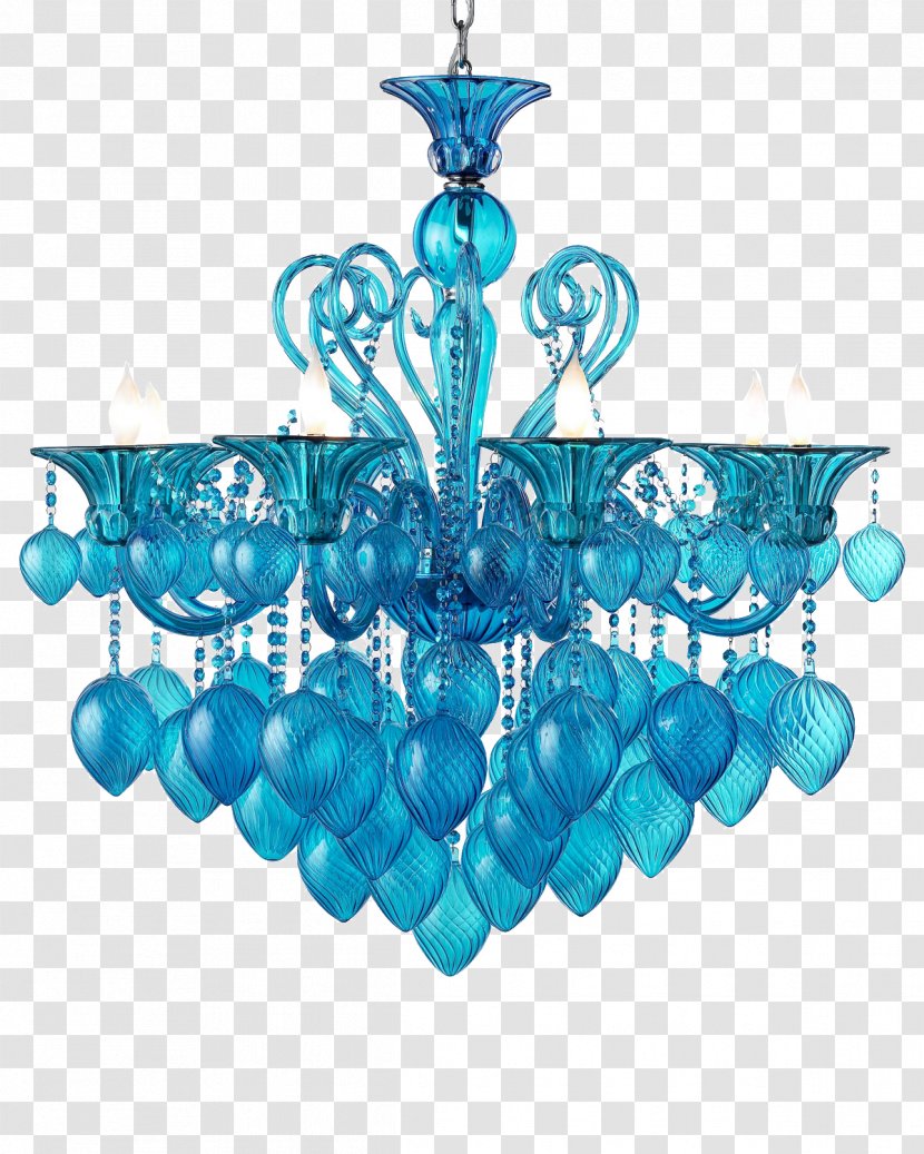 Light Chandelier Aqua Glass Blue - Furniture Creative,European Cartoon Crystal Lamp Transparent PNG