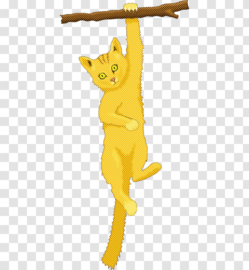 Cat Dog Cartoon Yellow Animal Figurine Transparent PNG