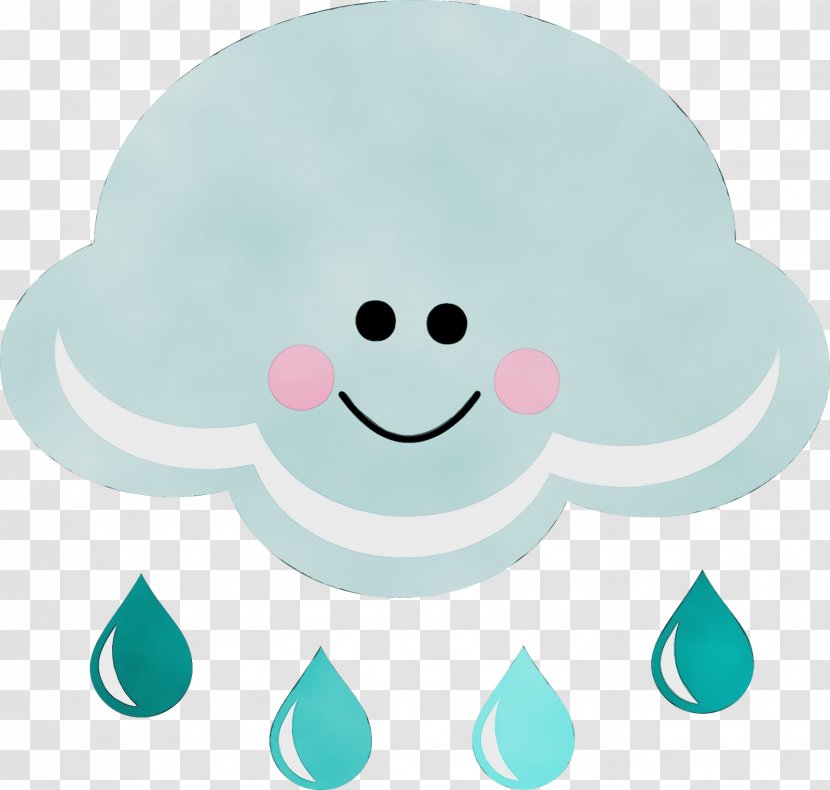 Watercolor Animal - Smile - Teal Transparent PNG