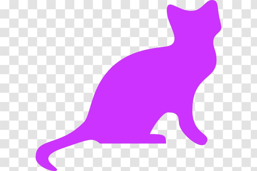 Pink Cat Kitten Silhouette Clip Art - Wildlife - Purple Cliparts Transparent PNG