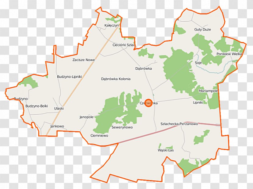 Czerwonka, Maków County Tłuszcz, Krzyżewo-Marki Guty Duże Cieciórki Szlacheckie - Map Transparent PNG