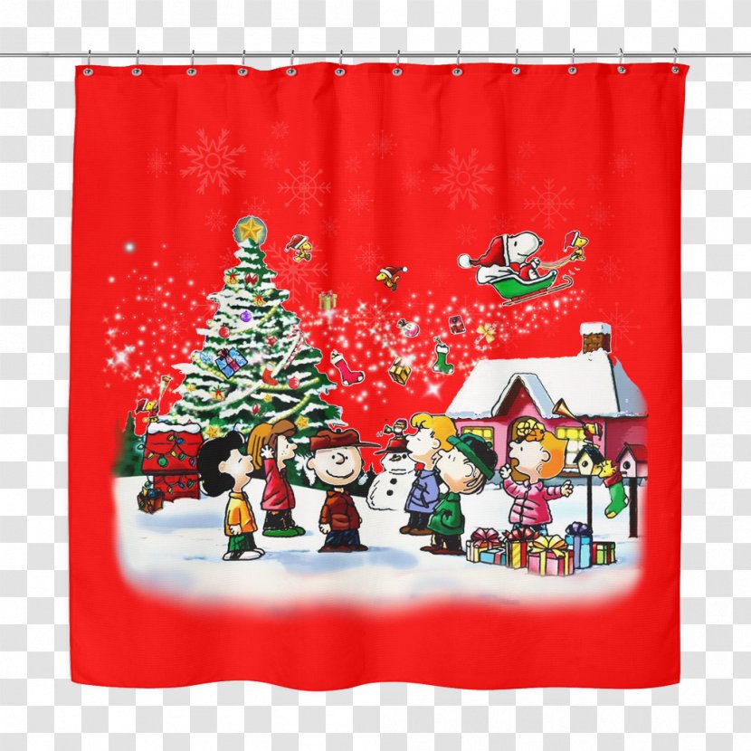Snoopy Charlie Brown Peanuts Christmas Woodstock - Curtain Transparent PNG