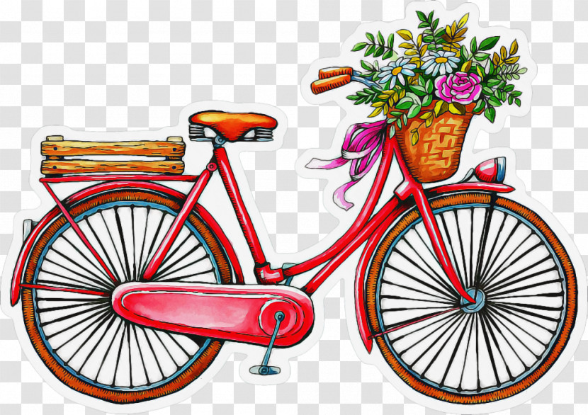 Bicycle Painting Art Bike Bicycle Basket Watercolor Painting Transparent PNG