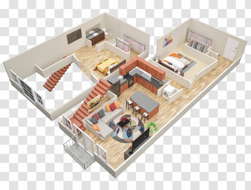 Loft Floor Plan House Apartment - Conversion - Balcony View Transparent PNG