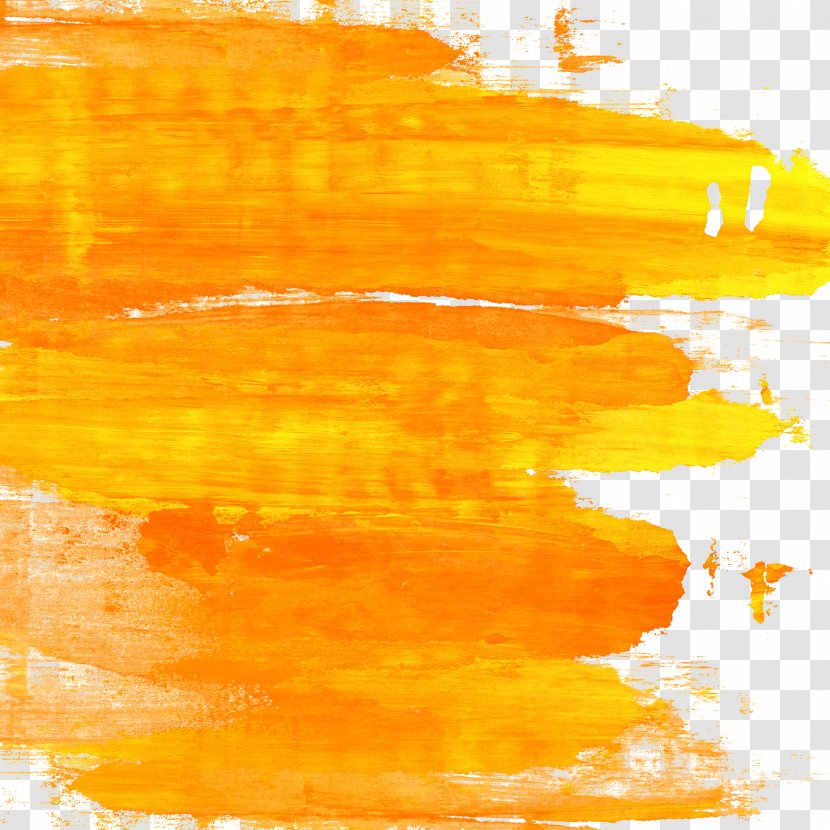 Paper Watercolor Painting Yellow - Orange And Graffiti HQ Pictures Transparent PNG