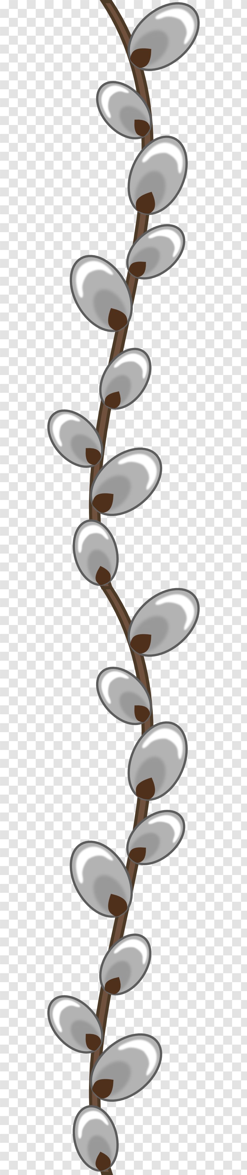 Easter Catkin Willow Clip Art - Frame - Silhouette Transparent PNG