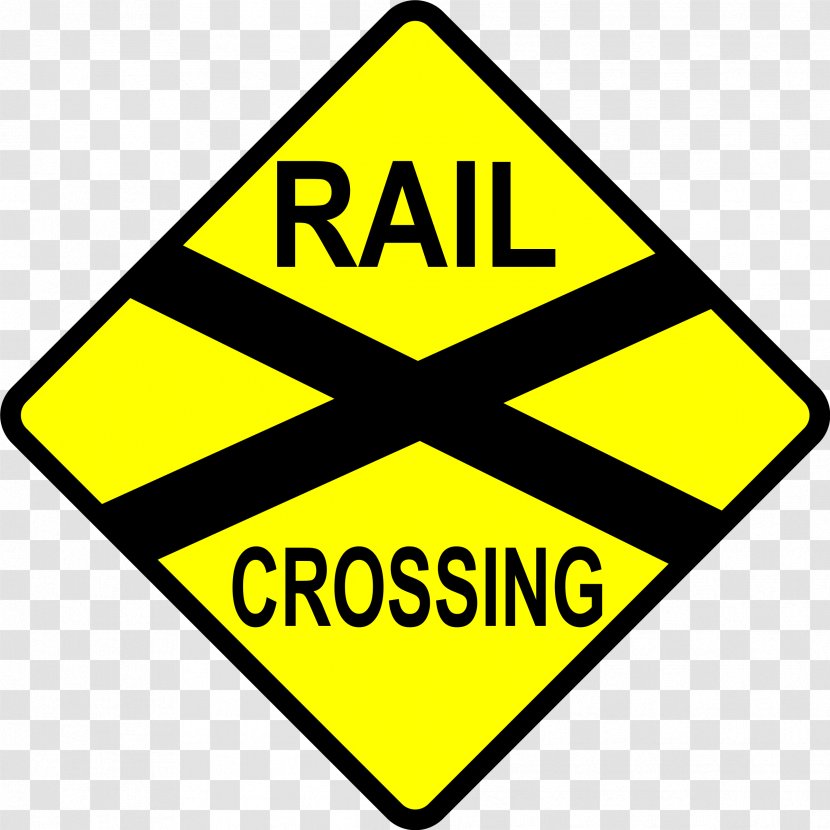 Rail Transport Train Level Crossing Traffic Sign Crossbuck - Symbol - Road Clipart Transparent PNG