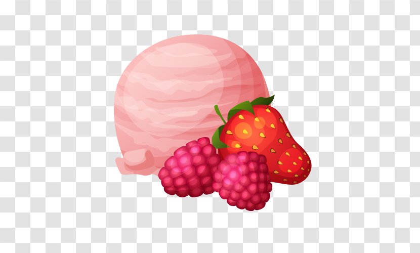 Ice Cream Strawberry Raspberry - Fig Transparent PNG