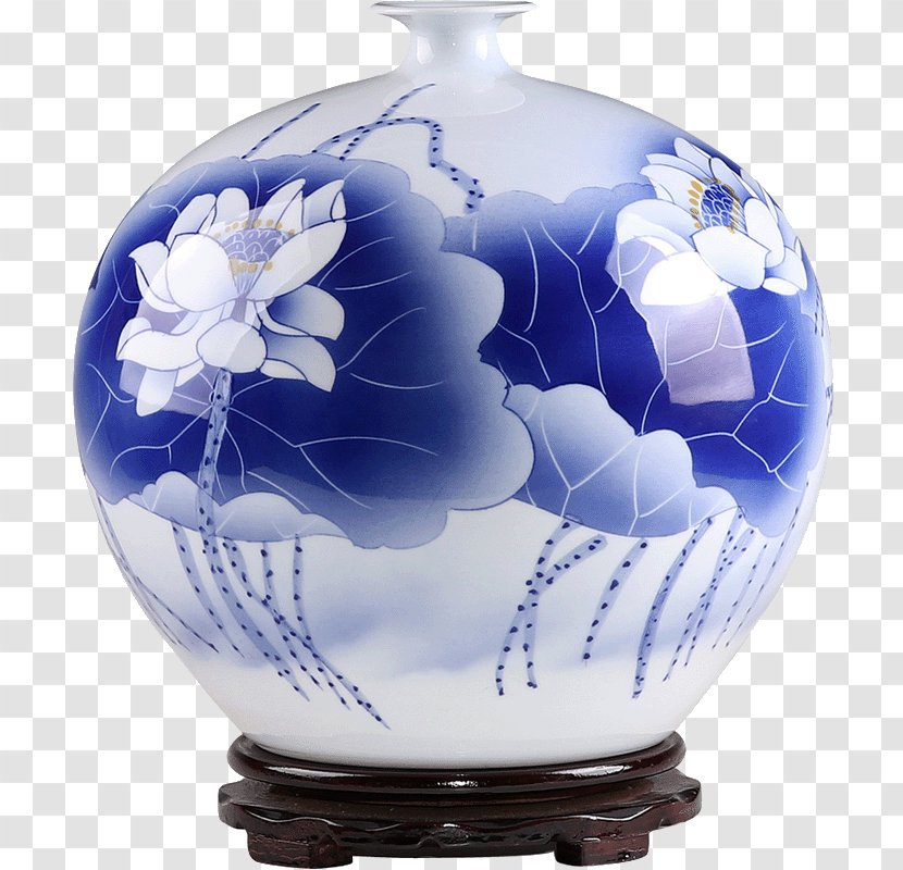 Blue And White Pottery Cobalt Vase Porcelain Transparent PNG