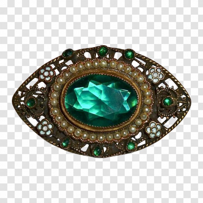 Ring Brooch Emerald M Therapeutic Riding Center - Metal - Enamel Filigree Transparent PNG