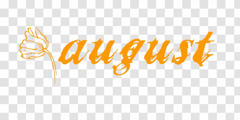 August Hand Drawing Flower Style. - Logo - Orange Transparent PNG