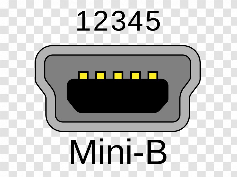 Mini-USB USB On-The-Go Micro-USB Electrical Connector - Yellow - Receptacle Transparent PNG