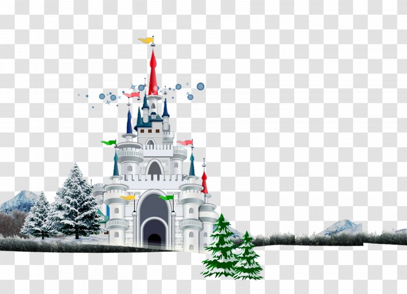 Christmas Illustration - Android - Snow Castle Pines Material Transparent PNG