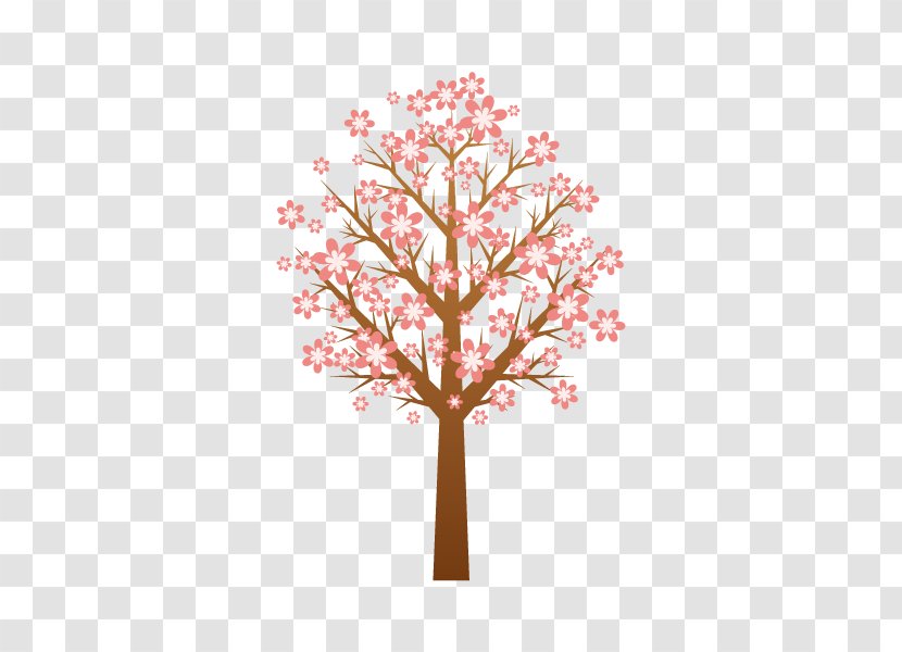Paper Christmas Tree Wall Decal - Branch - Attractive Cherry Trees Transparent PNG