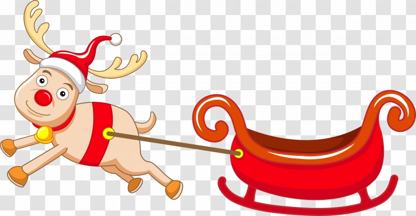 Reindeer Christmas Clip Art - Santa Claus Transparent PNG