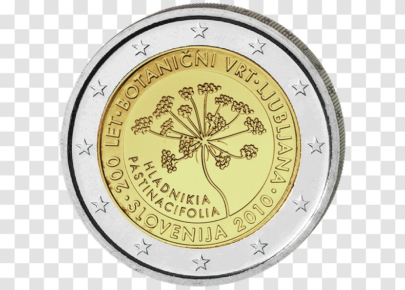 2 Euro Coin UEFA Futsal EURO 2018 Slovenia - Home Accessories Transparent PNG