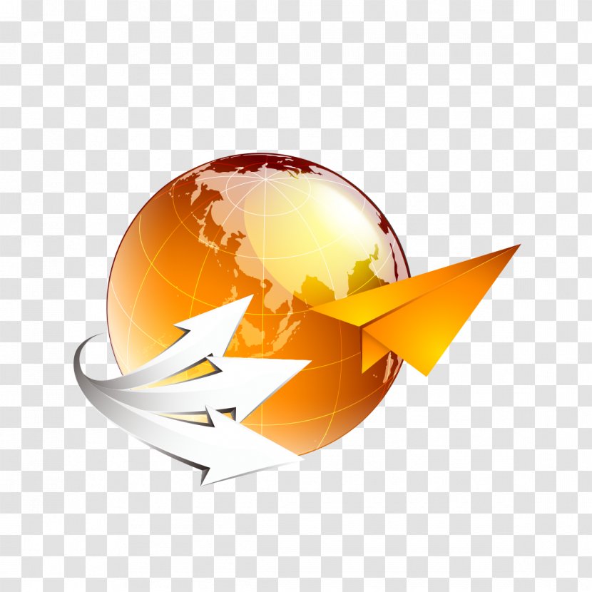 Airplane Aircraft Icon - Orange - Global Mission Transparent PNG