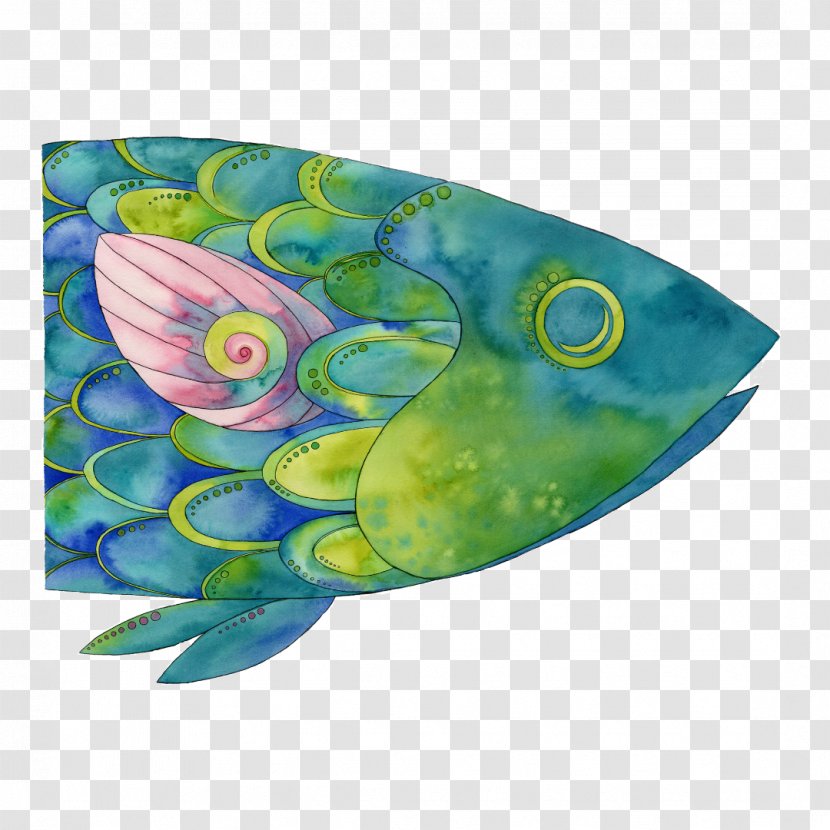 Turquoise Teal Marine Biology Organism Fish - Folk Transparent PNG