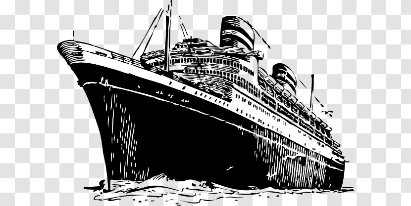 Sinking Of The RMS Titanic Ship Clip Art - Monochrome Photography - Small Ocean Cliparts Transparent PNG