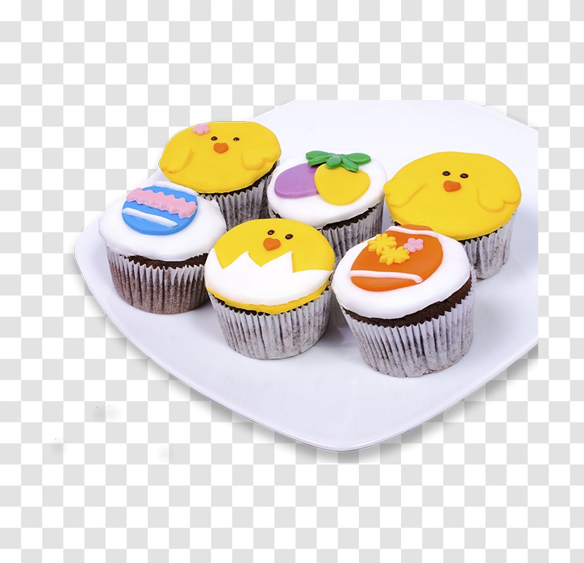Cupcake Muffin Frosting & Icing Torte Petit Four - Fruit - Easter Chicks Transparent PNG