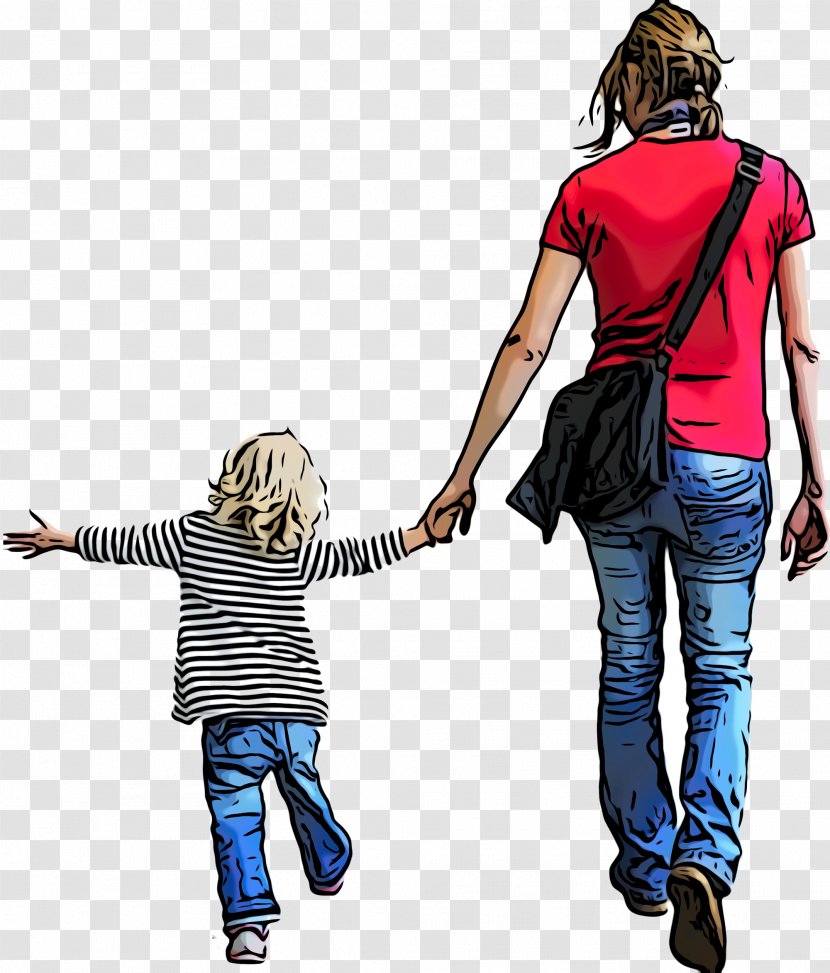 Holding Hands - Cartoon - Drawing Walking Transparent PNG