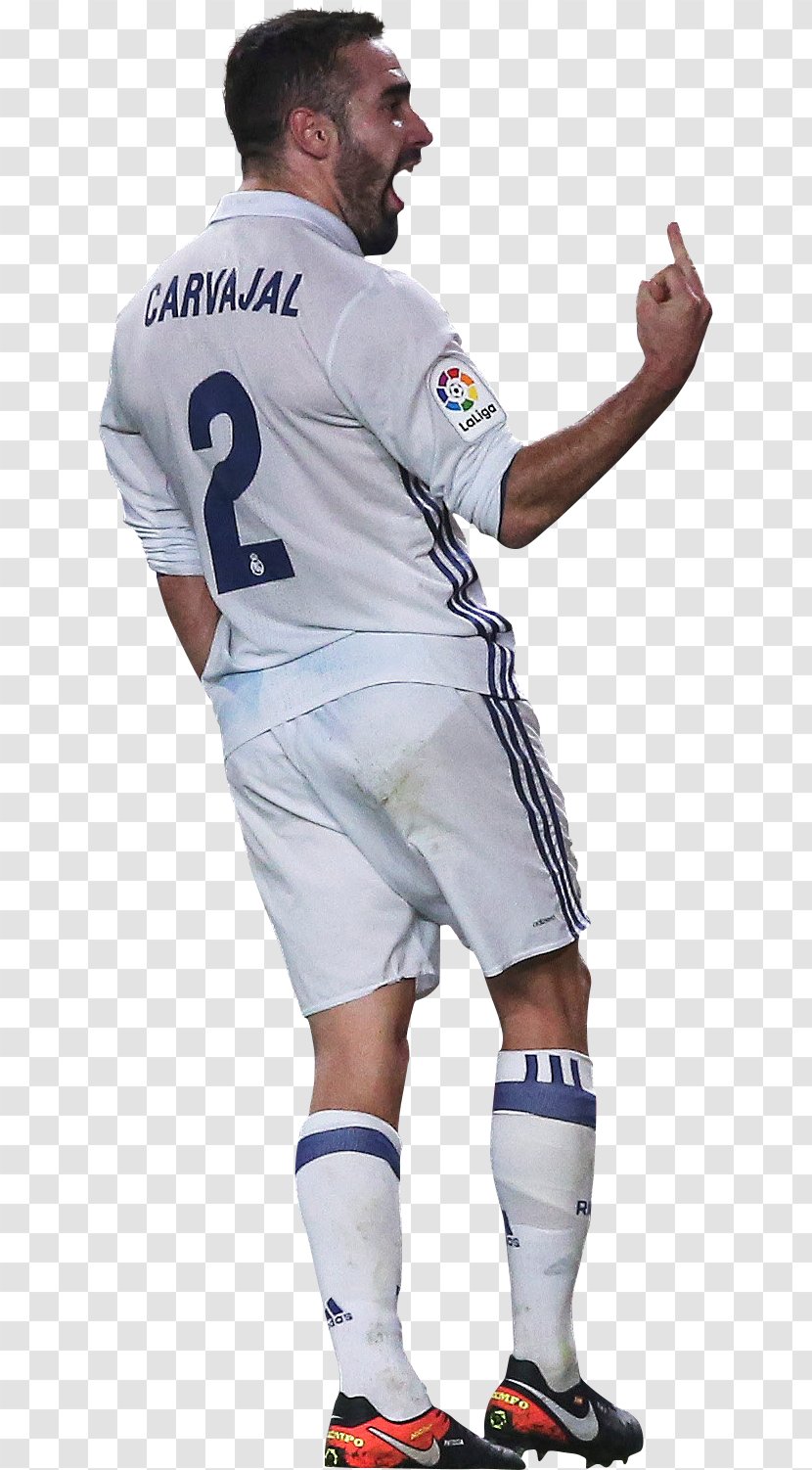 Dani Carvajal Real Madrid C.F. 2016–17 La Liga Jersey Rendering - 2016 - Football Transparent PNG