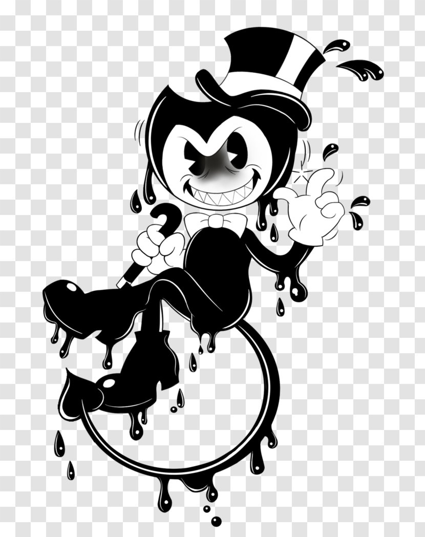 Bendy And The Ink Machine Black White Visual Arts Cuphead Drawing - Dot Transparent PNG