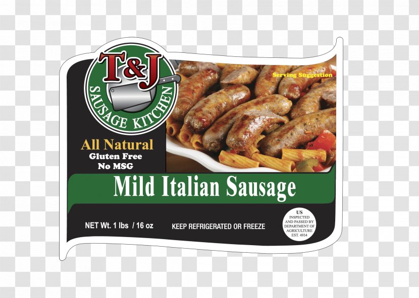 Breakfast Sausage Bratwurst Italian Recipe - Italy Transparent PNG