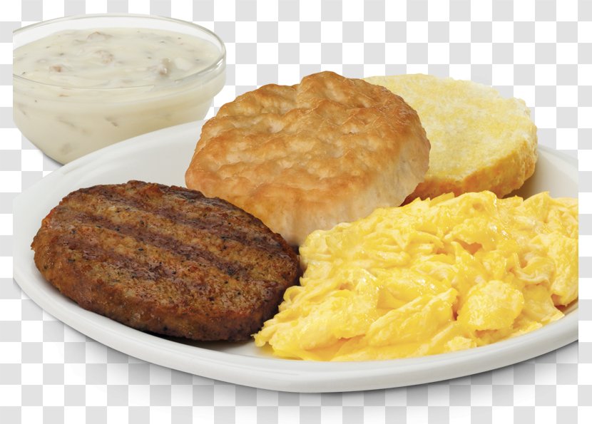 Breakfast Sausage Scrambled Eggs Chicken Sandwich - Junk Food Transparent PNG