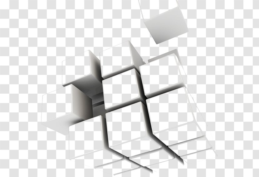 Rubiks Cube - Black And White - Pieces Transparent PNG