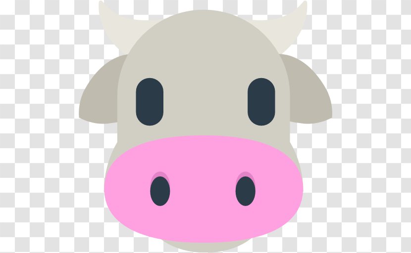 Cattle Emoji Sticker Text Messaging SMS - Snout - Cow Transparent PNG