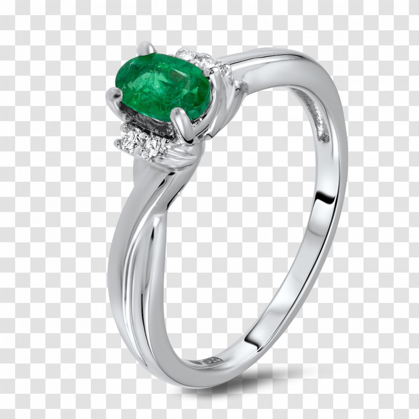 Emerald Engagement Ring Diamond Cut - Rings Transparent PNG