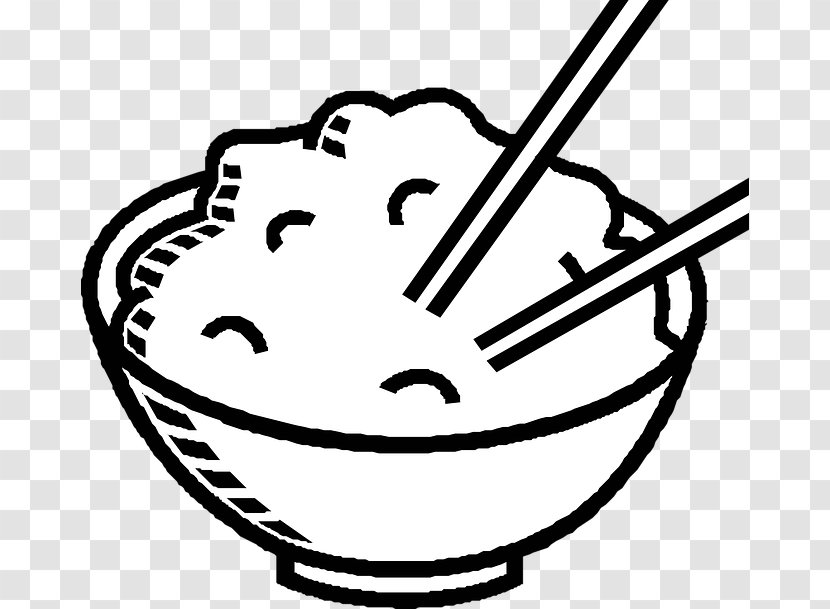 Chinese Fried Rice Clip Art - Black And White - Asian Man Transparent PNG