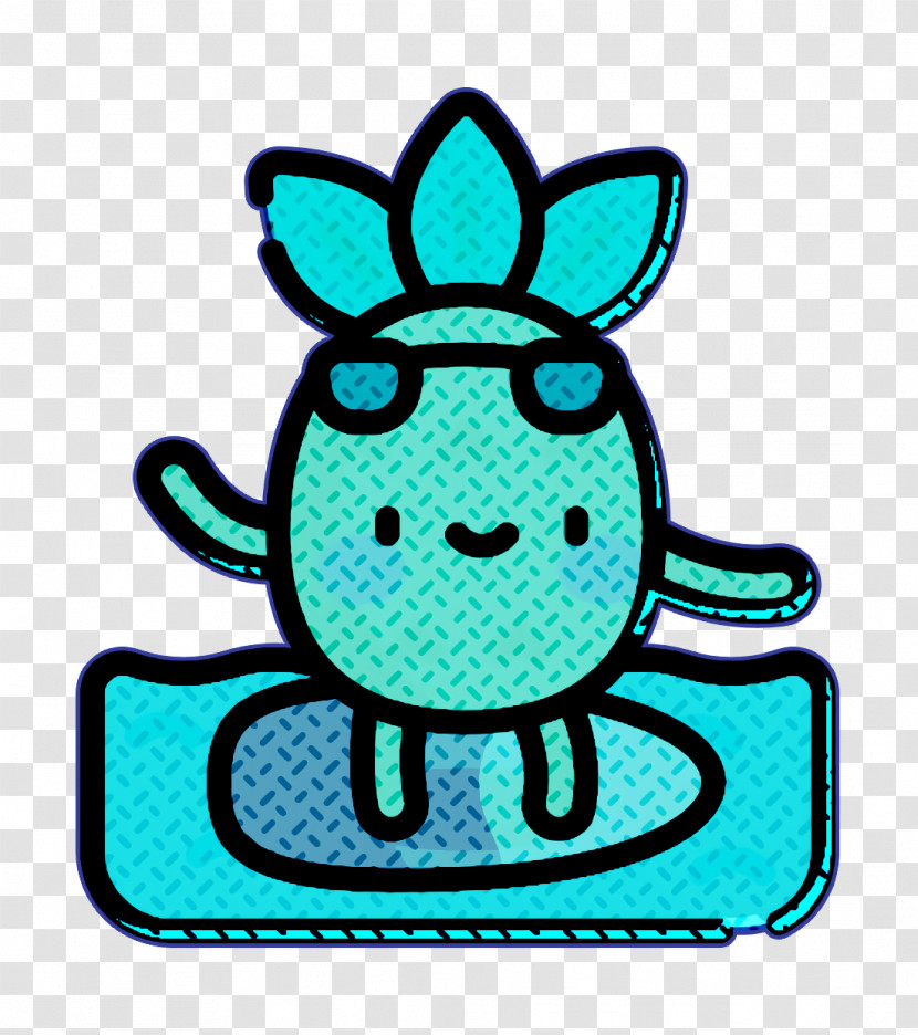 Surfing Icon Sports And Competition Icon Pineapple Character Icon Transparent PNG