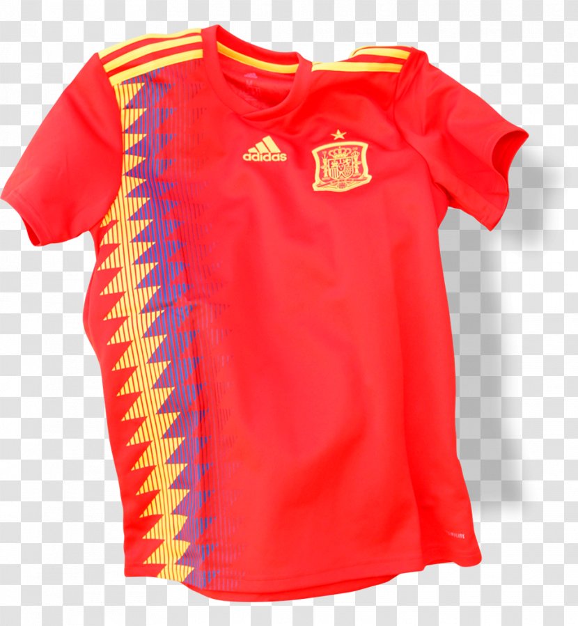 2018 World Cup Spain National Football Team Kit History T-shirt - Sleeve - Mundial De Futbol Transparent PNG