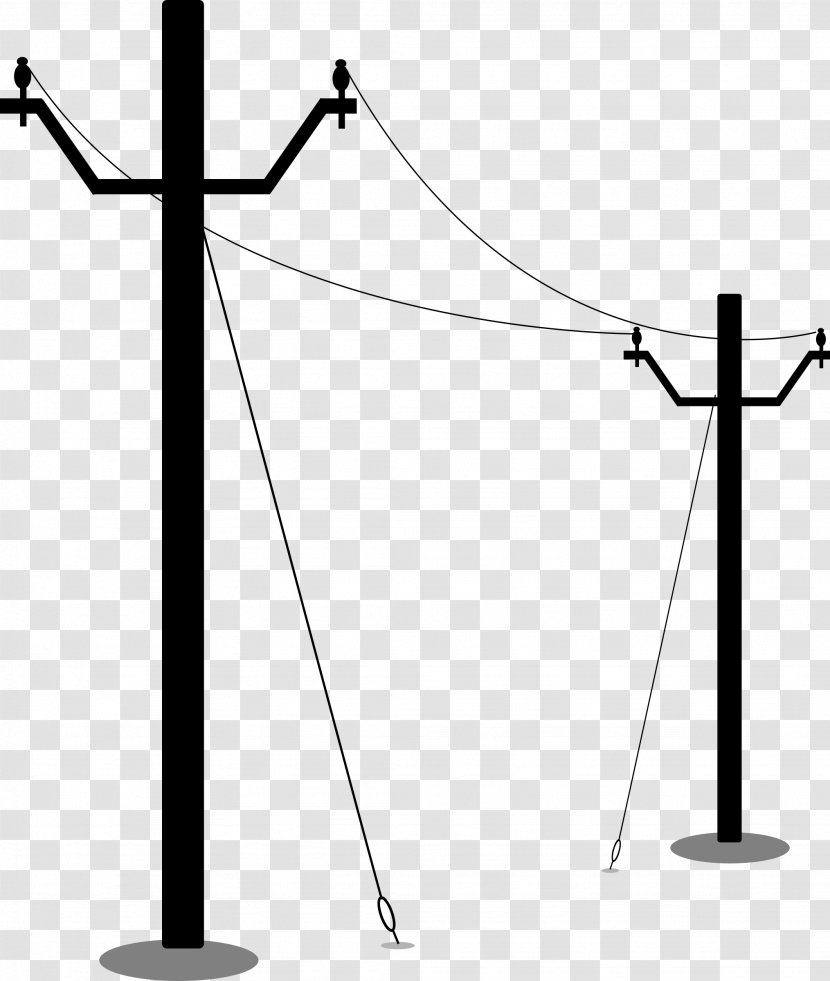 Utility Pole Electricity Overhead Power Line Clip Art - Transmission Tower - Electric Transparent PNG