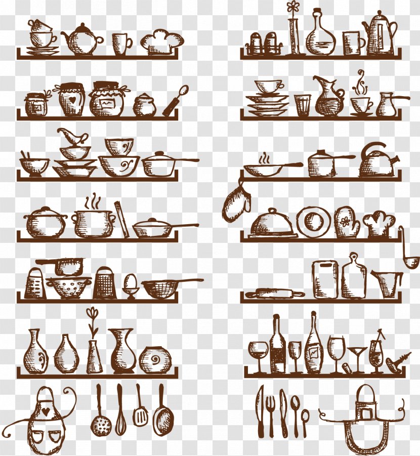 Kitchen Utensil Drawing Sketch - Number - Hand Drawn Supplies Transparent PNG