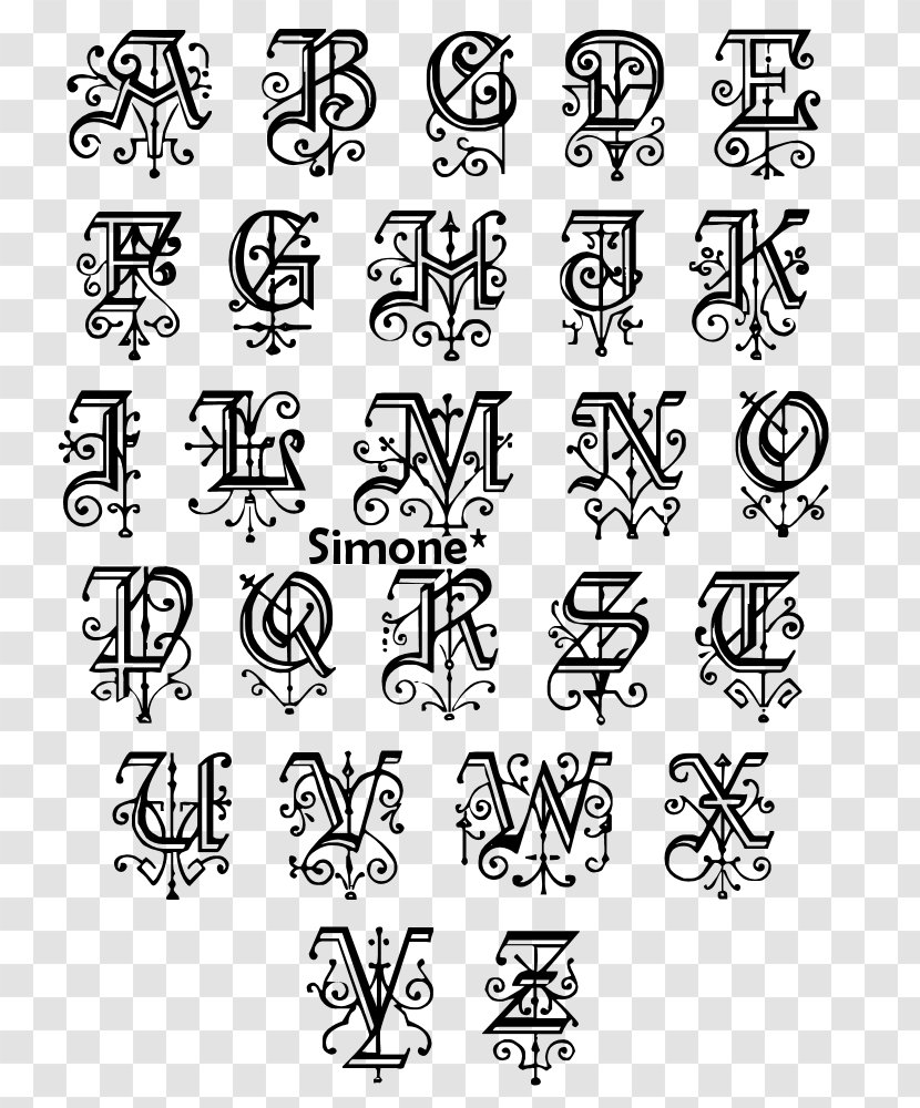 Letter Tattoo All Caps Alphabet Alfabet Włoski - Grapheme - Life Write Transparent PNG