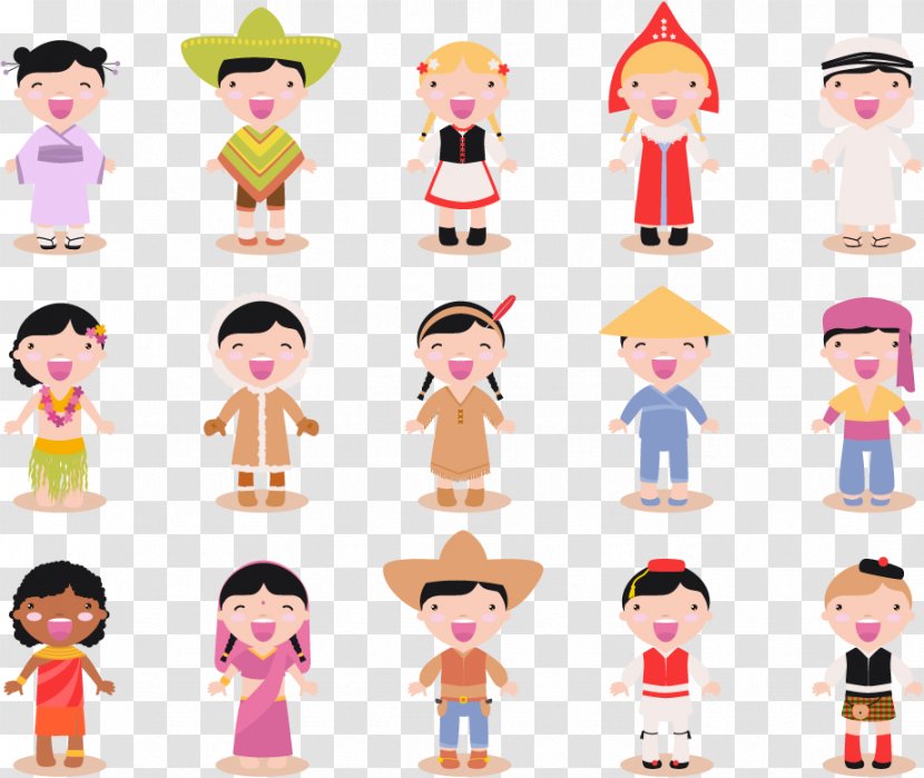 Child Race Clip Art - Ethnic Group - Vector Children Of Different Races Transparent PNG
