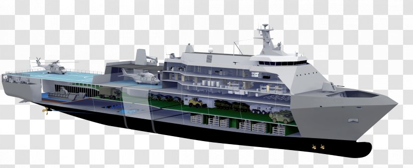 Amphibious Transport Dock Assault Ship Damen Group Landing Craft - Platform Helicopter - Missile Transparent PNG