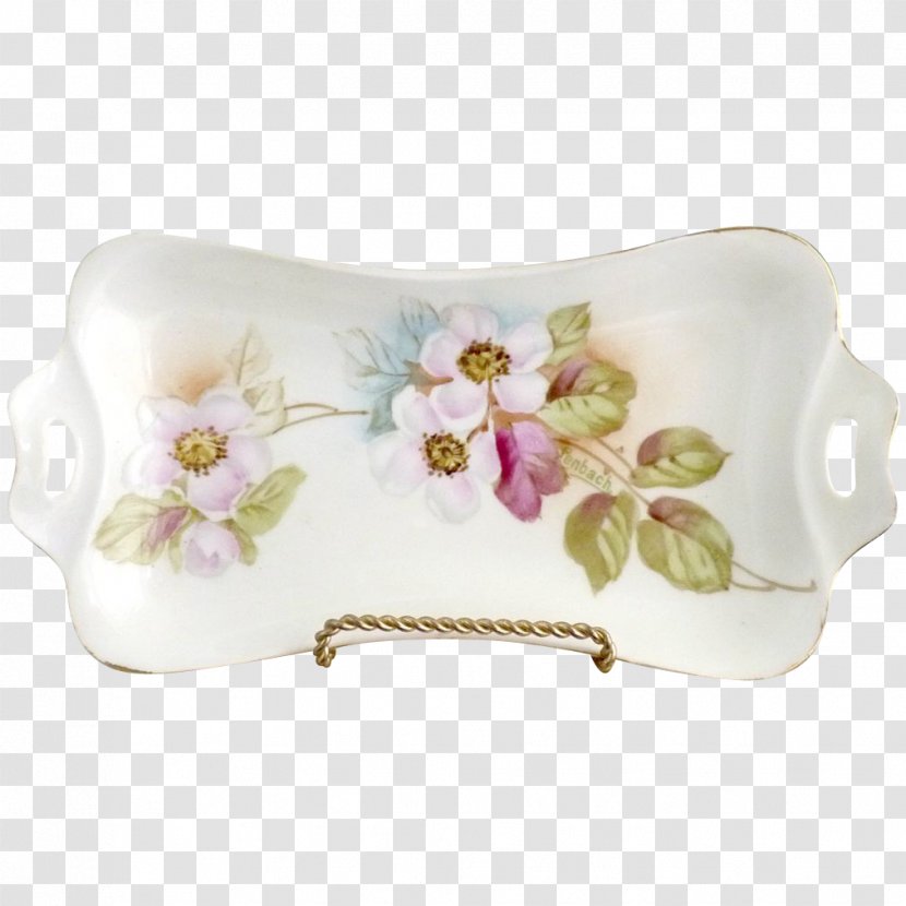 Platter Tableware Porcelain Rectangle - Hand-painted Cherry Blossoms Transparent PNG