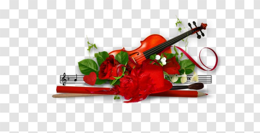 Violin Floral Design Shabbat Musical Instruments Image - Heart - Shalom Transparent PNG