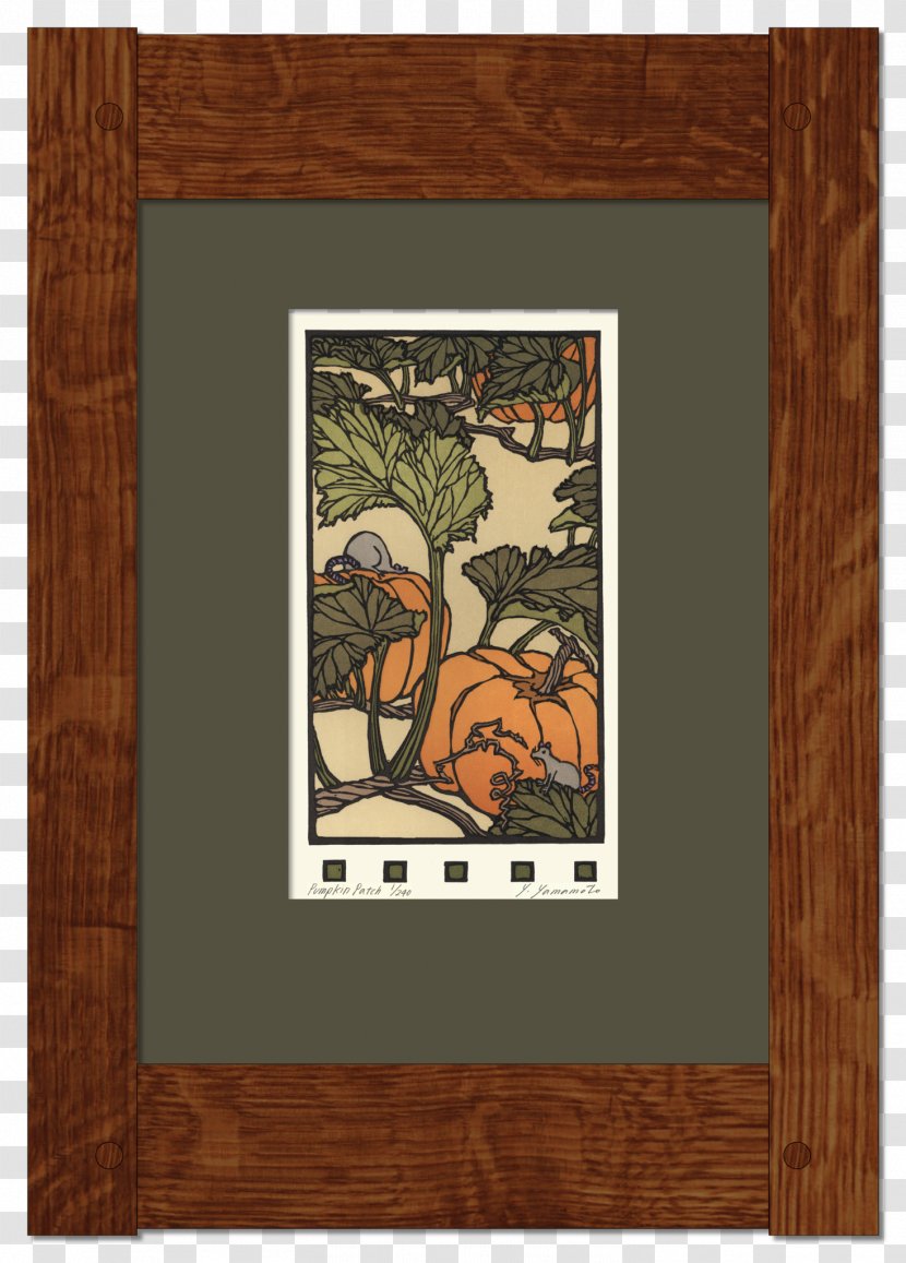Arts And Crafts Movement Woodblock Printing Style - Picture Frame - Design Transparent PNG