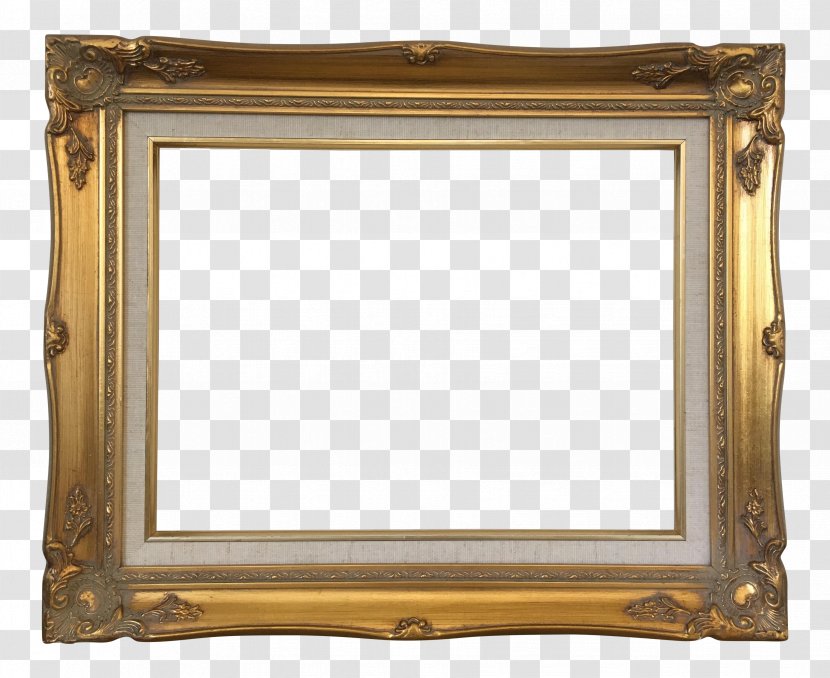 Picture Frames Baroque Wood Carving Art - Vintage Gold Transparent PNG