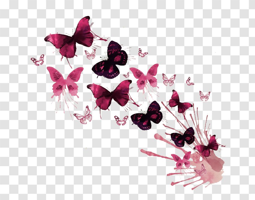 Butterfly Watercolor Painting Work Of Art - Drawing Transparent PNG